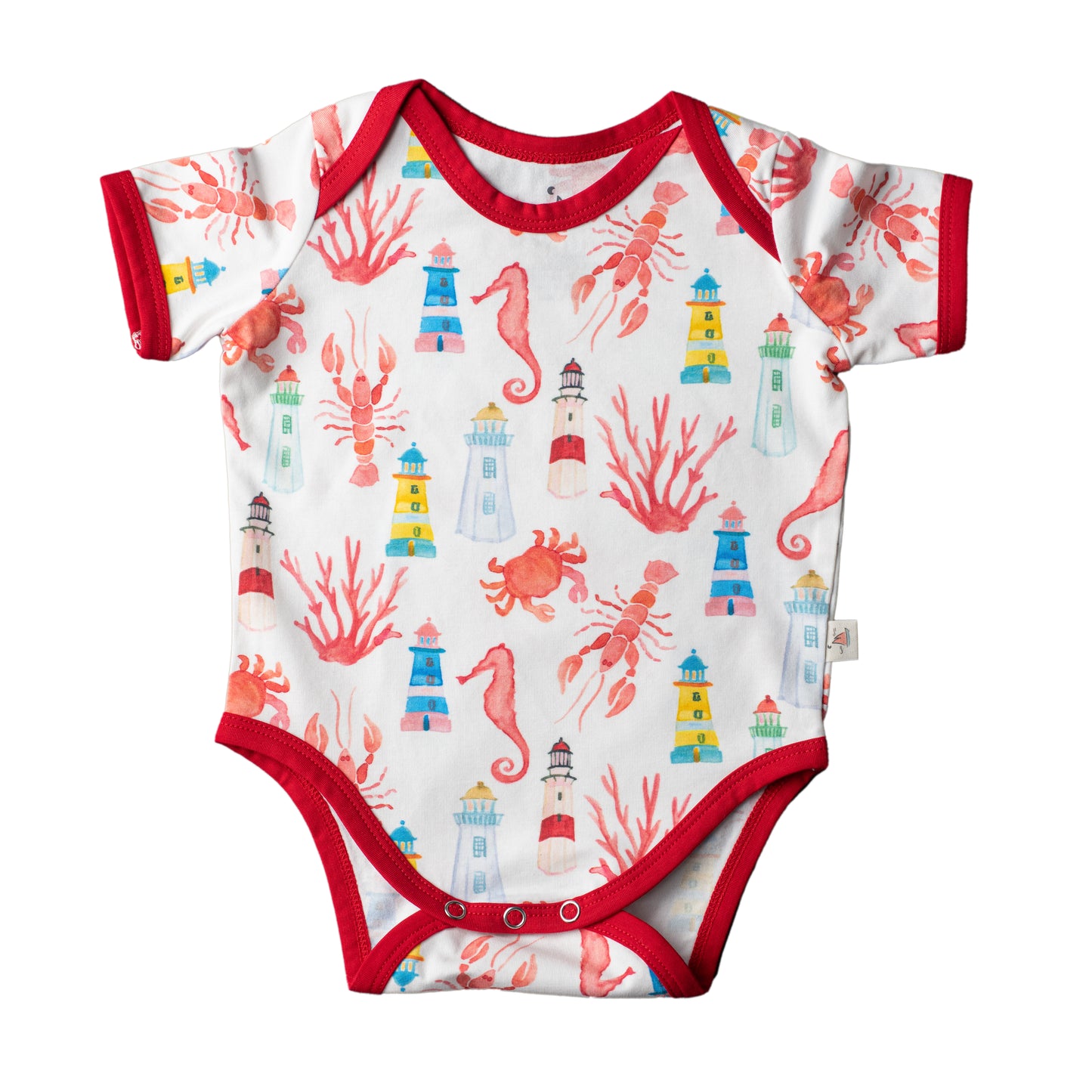 Short Sleeve Bodysuit with Solid Trim