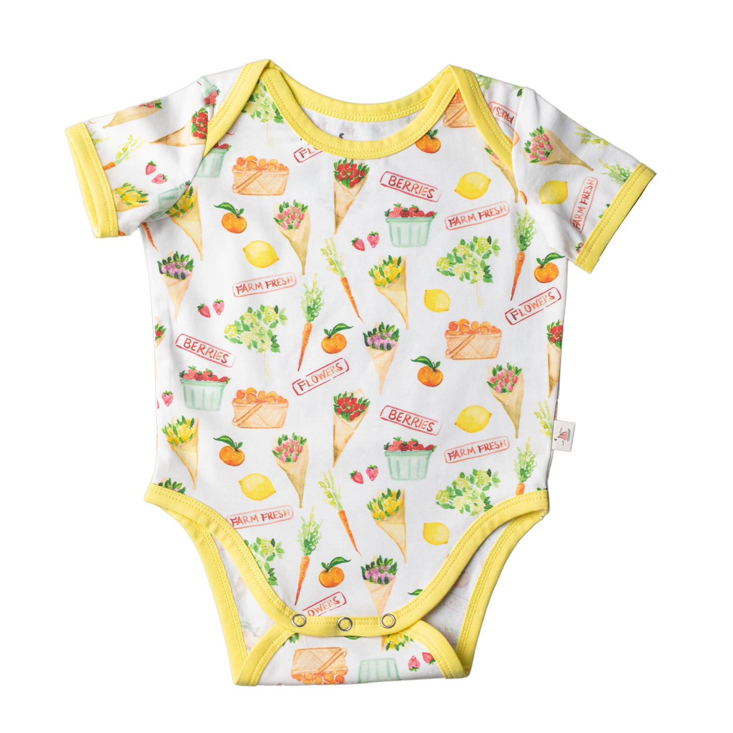 Short Sleeve Bodysuit with Solid Trim