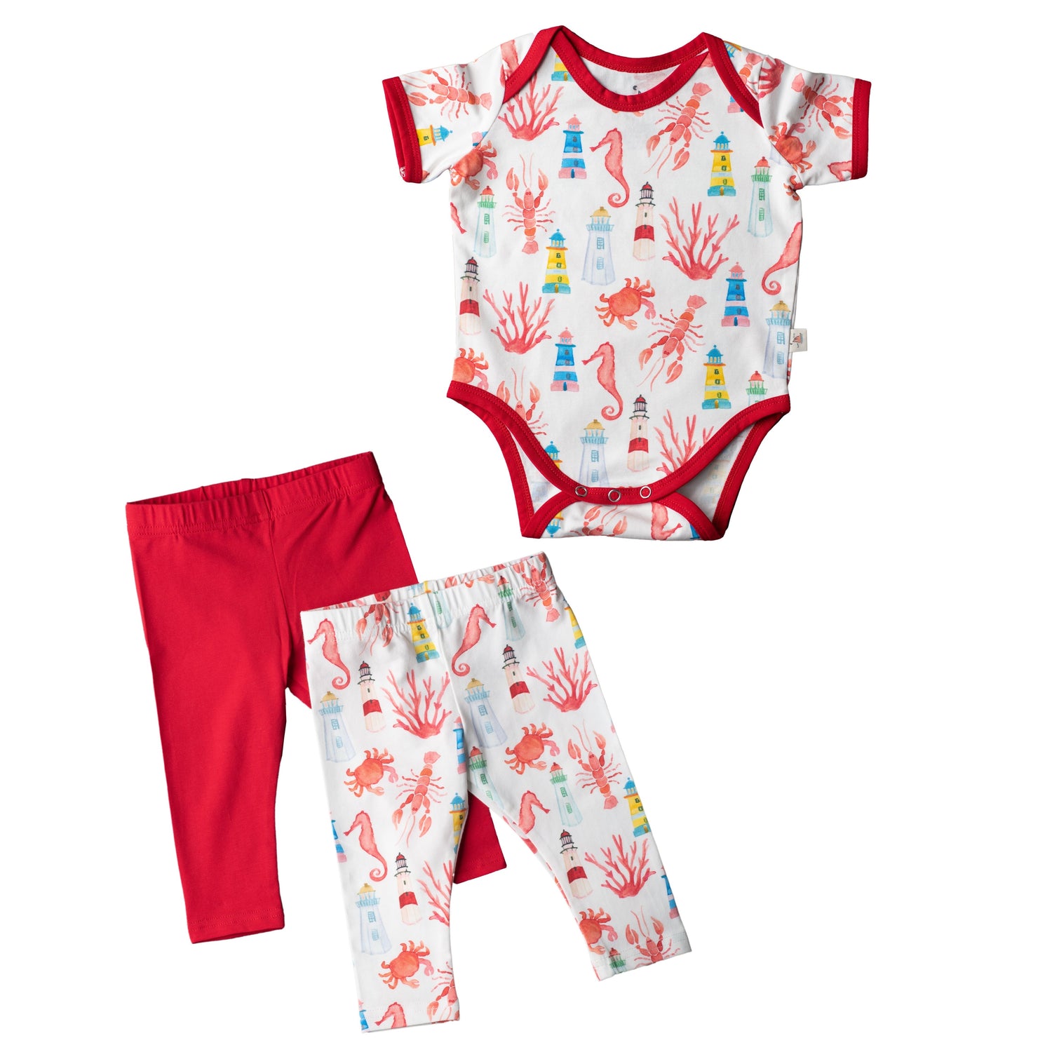 Montauk Sea Short Sleeve Bodysuit and Leggings Bundle