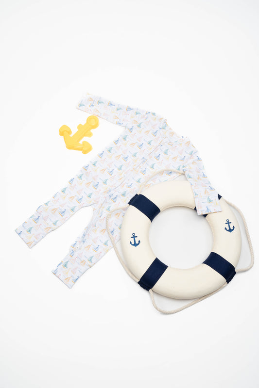 Double Zip One-Piece PJ - Set Sail