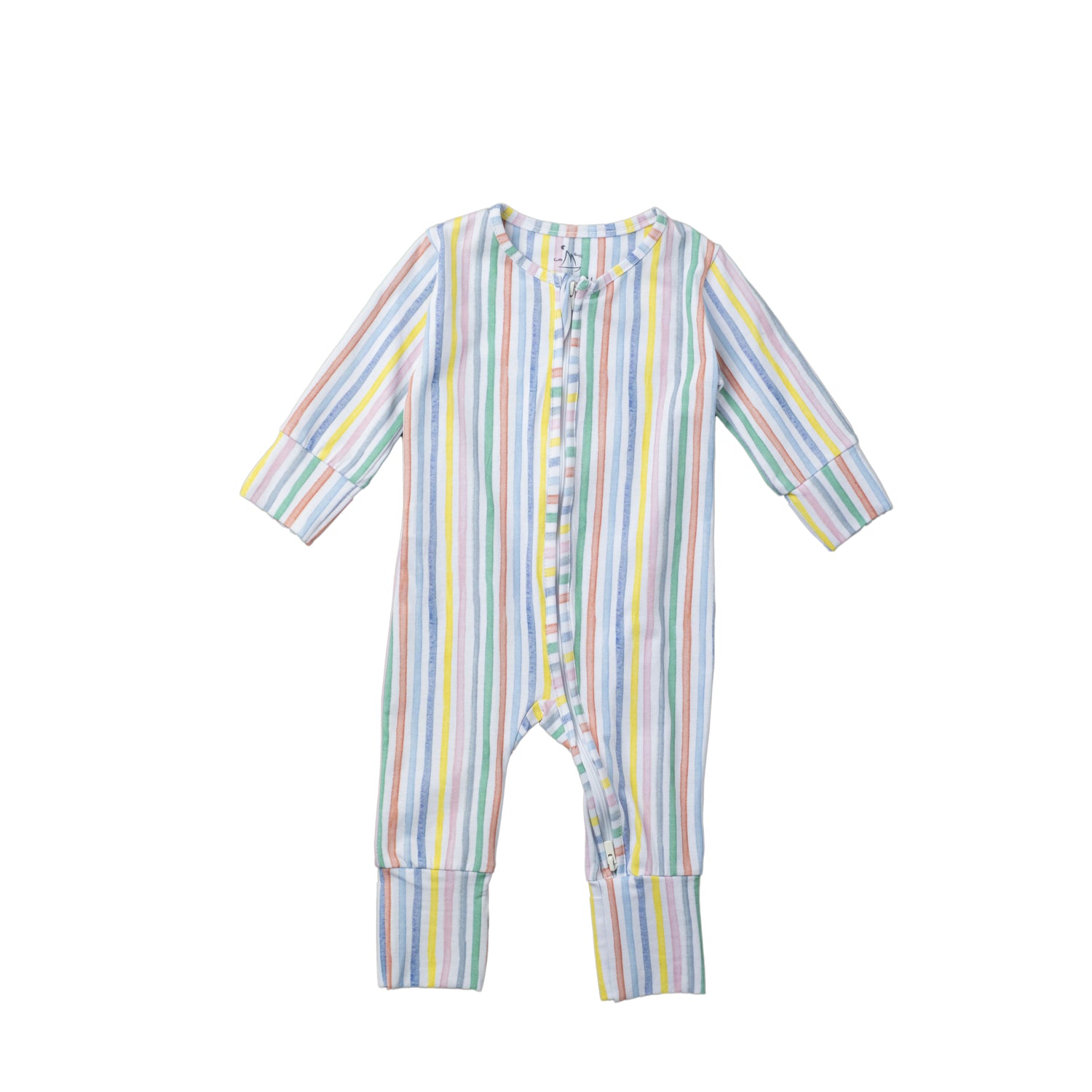 Double Zip One-Piece PJ - Sag Stripes