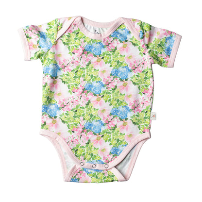 Short Sleeve Bodysuit with Solid Trim