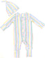 Double Zip One-Piece PJ - Sag Stripes